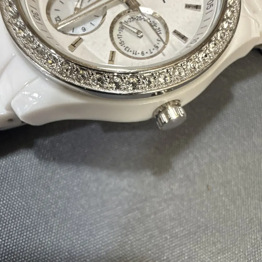 Fossil Women's ES-1967 Wristwatch Chronograph New Battery 5.75”Band 37mm (G17)